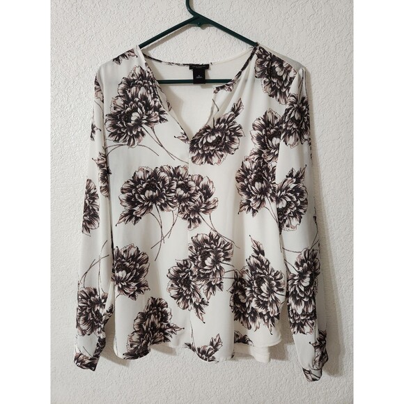 Ann taylor Tops - Career Floral Blouse Womens Small V Neck Lightweight Cuff Top Ann Taylor Factory